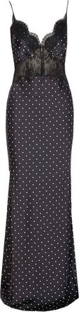 Self Portrait Polka Dot Satin Lace Dress