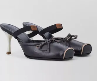 Maison Margiela ballet mule heels bow detail contrast