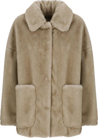 Herno Beige Faux Fur Coat