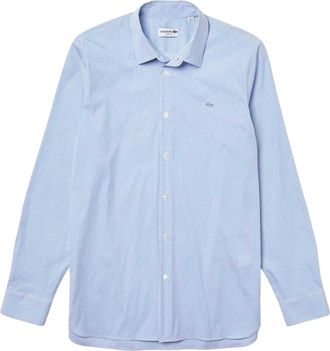Lacoste Heren Gestreepte Slim Fit Overhemd (Lichtblauw)