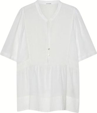 Pomandere Zachte Blouse - Dames - Blouses - Wit - L - Katoen - Overhemden