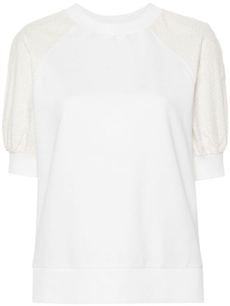 Moncler lace-up detail T-shirt - White