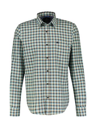 Lerros Karohemd LERROS LERROS Kariertes Langarmhemd f&uuml;r Herren, Herren, Gr. S, Normalgr&ouml;ssen, blau (coastal sea blau), 100% Baumwolle, Hemden Karohemd