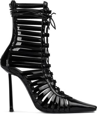 Le Silla Cage strappy leather boots - women - Patent Leather/Goat Skin/Leather - 40.5 - Black