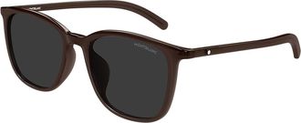 Montblanc MB0487SA Asian Fit 002 Mens Sunglasses Size 56