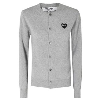 Comme Des Gar&ccedil;ons Cardigans, female, Gray, Size: XS Black Heart Cardigan