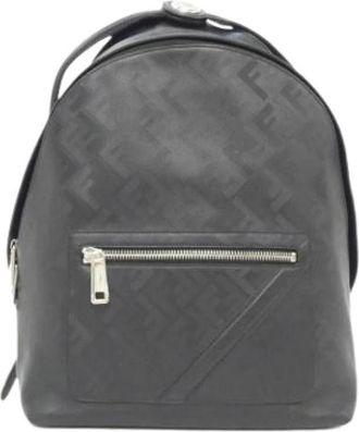Fendi Pre-owned Backpack - Heren - Vintage Rugzakken - Zwart - ONE Size - Leer - Vintage