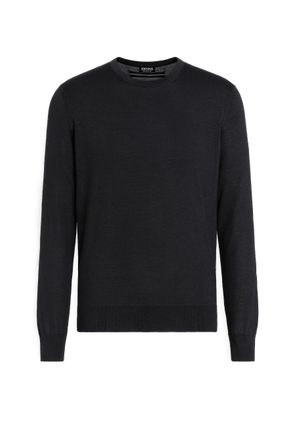 Ermenegildo Zegna Cashseta Light Cashmere-Silk Crewneck Sweater