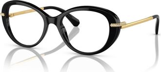 Swarovski 50mm Oval optical glasses in Black at Nordstrom