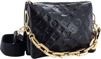 Louis Vuitton Black Monogram Embossed Leather Coussin Bag Pm (Authentic Pre- Loved)