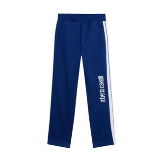 Roberto Cavalli Cotton Trousers - male - Roberto Cavalli - Sweatpants - Blue - 10 Y - Kids
