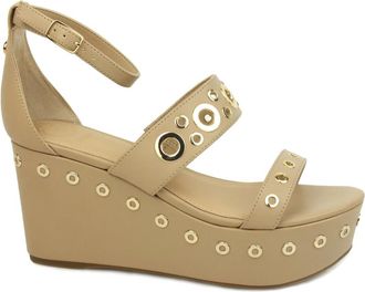 Guess Sandalen met sleehak - Dames - Sleehakken - Beige - 37 EU - Leer - Schoenen