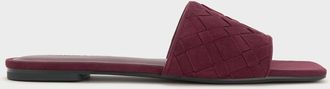 Charles & Keith Ivette Faux Suede Woven Slide Sandals