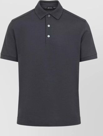Ermenegildo Zegna polo shirt cotton silk blend collar