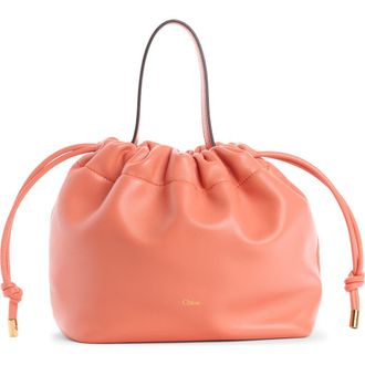 Chlo&eacute; Mini Icons Leather Shoulder Bag in Camellia Coral at Nordstrom