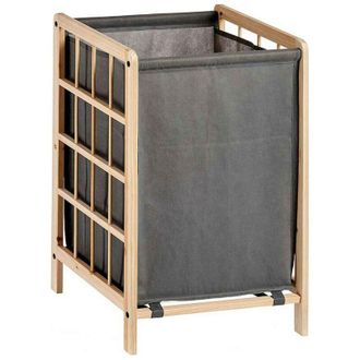Bigbuy Bigbuy Cesto De Ropa Moderno Gris 33x60x39,5 Cm