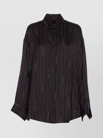 Balenciaga striped logo print shirt