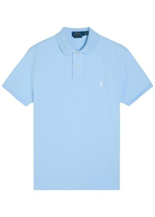 Polo Ralph Lauren Logo Cotton Polo Shirt - Light Blue - XL