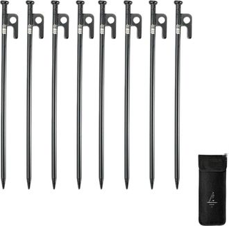 OEM Clavos Para Carpas De Alta Resistencia, Clavos De Acero Forjado Para Carpas, Clavijas Para Acampar De 30 Cm Con Gancho Para Fijaci&oacute;n En Terrenos Duros