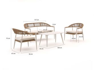 Manifesto Furniture Manifesto Belpasso stoel-bank loungeset 4-delig