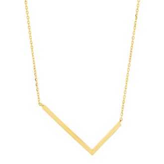 MAX + STONE Solid 10K Yellow or White Gold Initial Pendant Necklace 16-18 inch Cable Chain