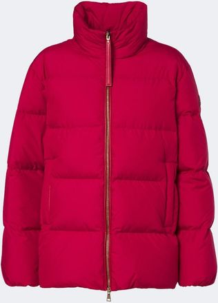 Moncler Leather-trimmed down jacket