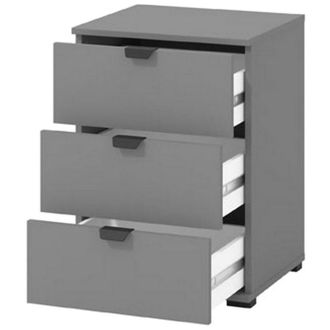 Dmora Comodino Talana, 3 Cassetti, un Ripiano, Apertura Scorrevole, 45x40x63h cm Nero Antracite