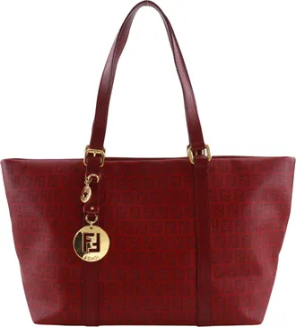 Fendi Zucchino Red Color Pvc Tote Bag (Pre-Owned)