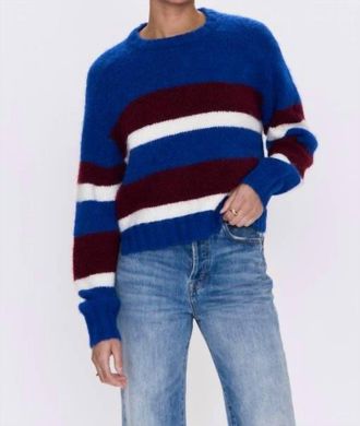 Pistola Denim Adina Everyday Sweater In Azure Claret Stripe