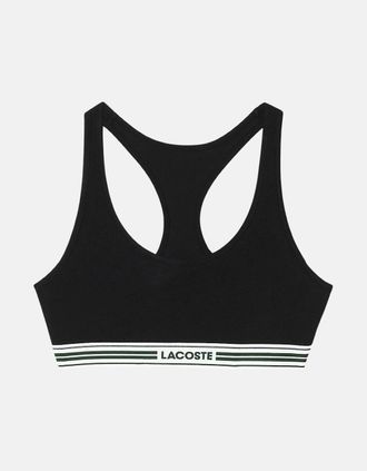 Lacoste Womens LACOSTE WOMENS HERITAGE STRETCH COTTON RACER BACK BRALETTE BLACK - Size: S