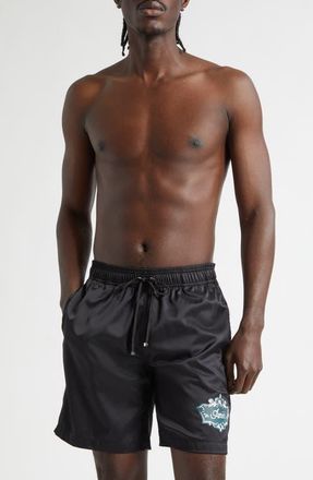 Amiri Chateau Crest Swim Trunks in Black at Nordstrom, Size Xx-Large