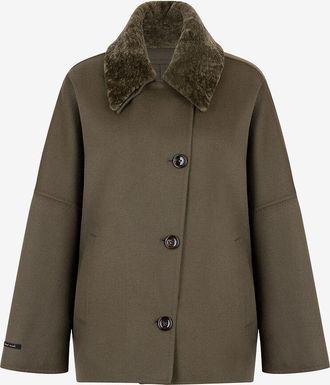 Manzoni24 Dreiviertelmantel aus Kaschmir und Schurwolle