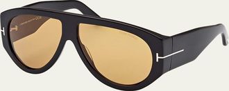 Tom Ford Mens Bronson T-Logo Shield Sunglasses