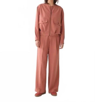 Summum Uni Pleated Waistband Trousers In Sephia Blush