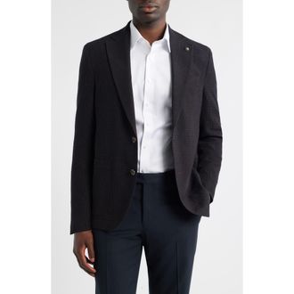 Jack Victor Hampton Contemporary Fit Textured Knit Wool Sport Coat in Brown at Nordstrom, Size 46 Regular