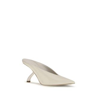 Ferragamo Womens Beige Calf Leather Bos Taurus Mules