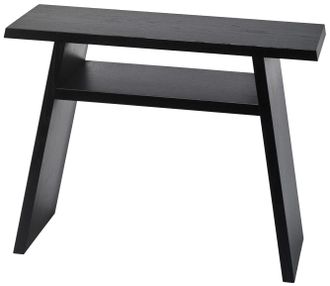 Aquanova Handgefertigter Premium Badehocker Mink aus massiven Eichenholz, Schwarz