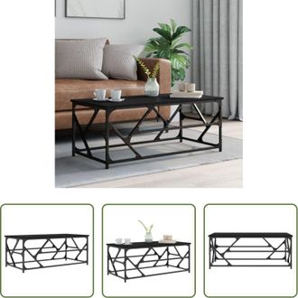 vidaXL vidaXL Tavolino in metallo - Tavolino Salotto Nero 100x50x40cm Legno Multistrato