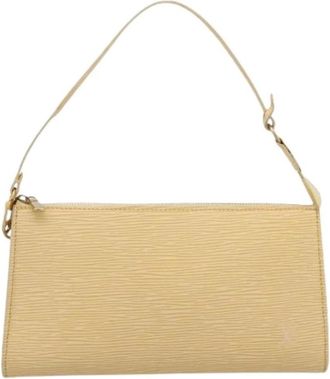 Louis Vuitton Pre-owned Shoulder Bag - Dames - Vintage Schoudertas - Beige - ONE Size - Leer - Vintage