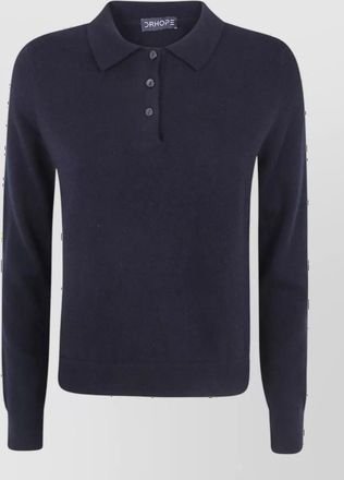 DRHOPE cashmere long-sleeve polo jumper