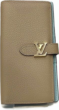 Louis Vuitton Taurillon Beige Leather Long Wallet (Bi-Fold) (Pre-Owned)