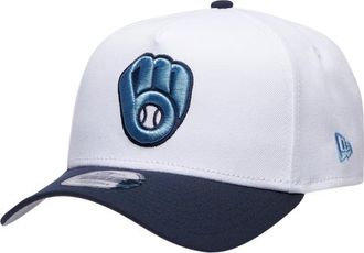 New Era Womens Milwaukee Brewers Brewers 9Forty A-Frame Cap - Adult White/Navy/Blue