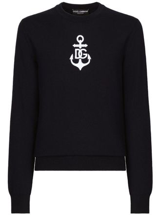 Dolce & Gabbana Maglione con ricamo - Blu