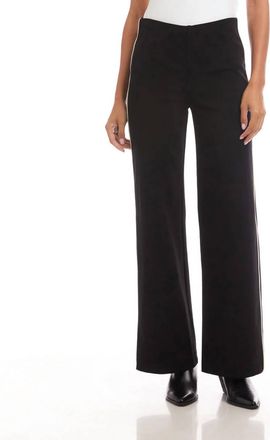 Karen Kane Contrast Piped Wide Leg Pant In Black