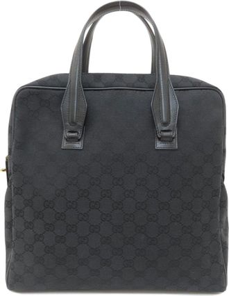 Gucci Black Canvas Tote Bag (Pre-Owned)