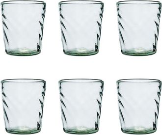 10 Strawberry Street Set Of 6 Optic Swirl Mexican Glassware: Double Old Fashioned