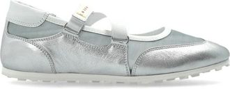 Marni Ballerinas met Logo Patch - Dames - Ballerinas - Grijs - 36 EU - Leer - Schoenen