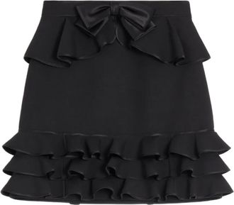 Valentino Garavani Minigonna con ruches - Nero