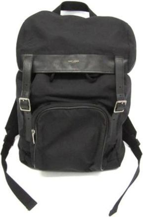 Saint Laurent Vintage Backpacks, unisex, Black, ONE SIZE, Pre-owned Canvas Backpack
