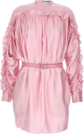 Jil Sander Dames, Jurken, Roze, Maat: XS Leer
